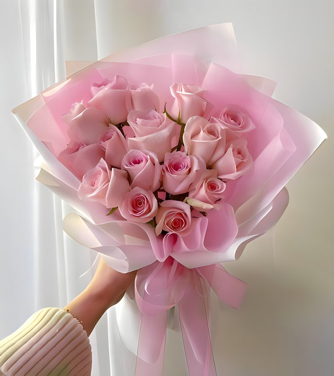 Enchanted Pink Rose Bouquet, theflowershop.ae 61161