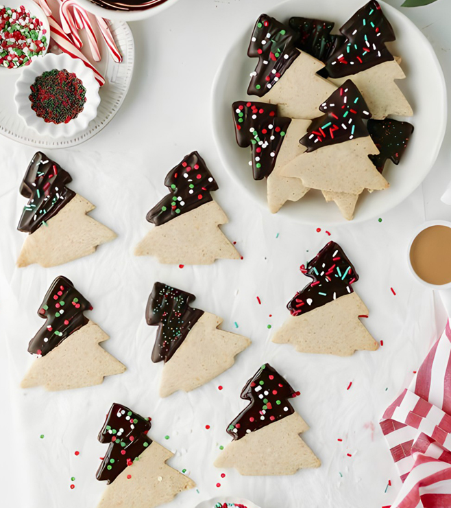 Christmas Tree Shortbread Cookies