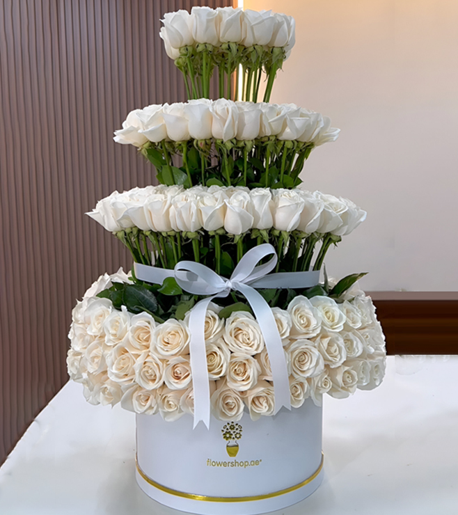 Pure Grace White Rose Hatbox