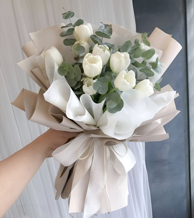 Elegance in White Bouquet, Father's Day