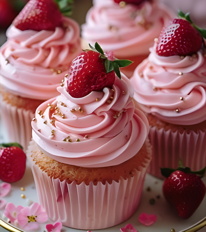 Strawberry Symphony Cupcakes