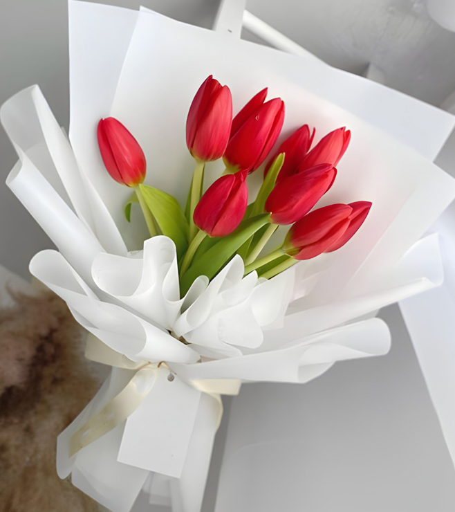 Radiant Red Tulip Bouquet