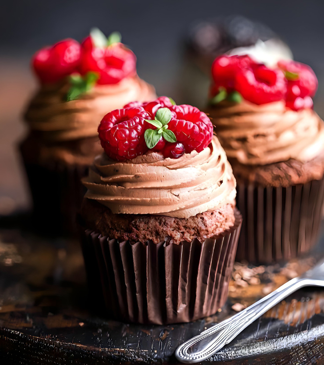 Raspberry Choco Cupcakes