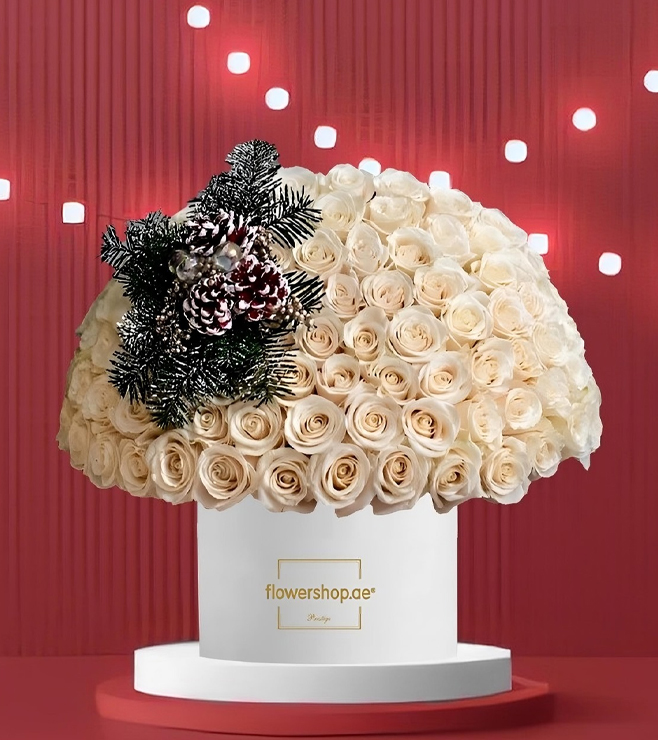 Winter Oasis Rose Hatbox, Christmas Gifts