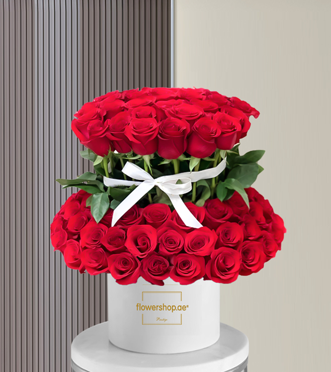 Two Tier Rose Hatbox, Valentine's Day