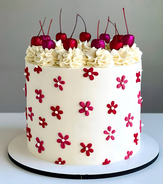 Blooming Cherry White Cake