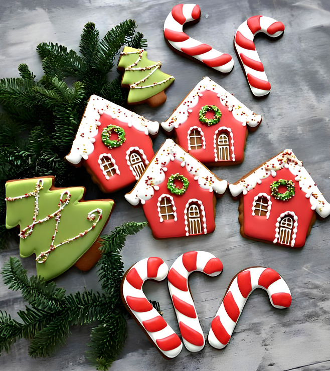 Candy Cane House Cookies, Christmas Gifts