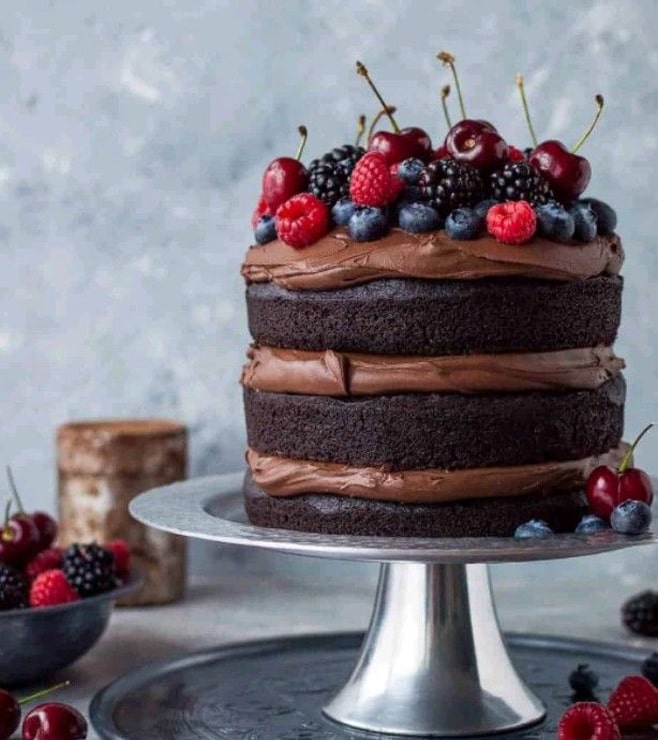 Choco-Berry Naked Cake