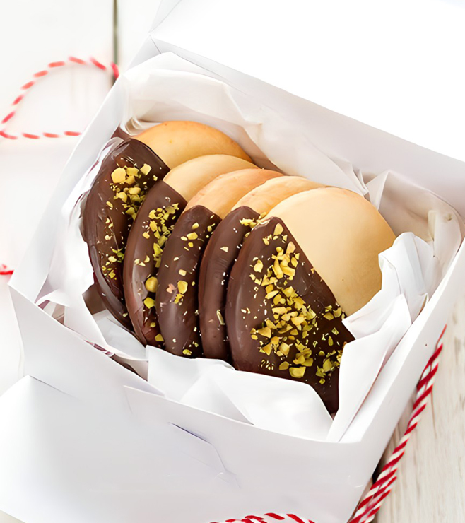 Choco Dipped Pistachio Cookies