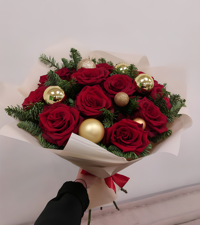 Christmas Bells Rose Bouquet