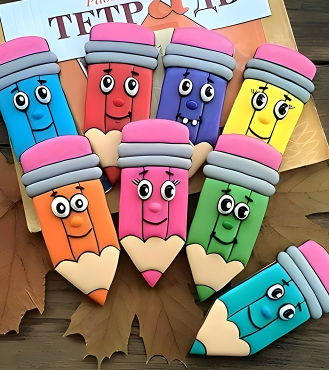 Colorful Pencil Cookies