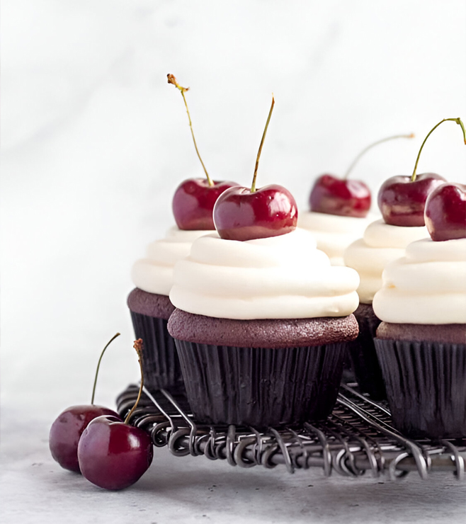 Elegant Cherry Topped Cupcakes