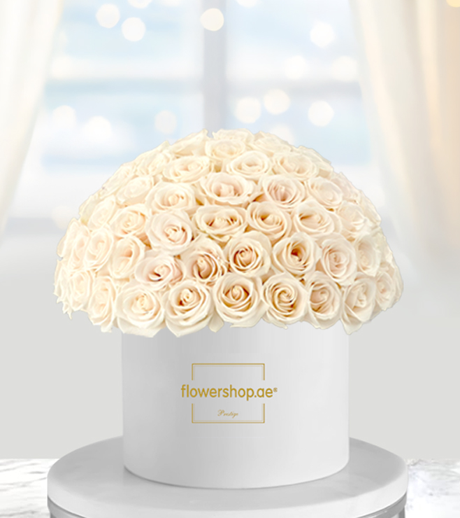 Ivory Rose Dome Hatbox, New Year Gifts