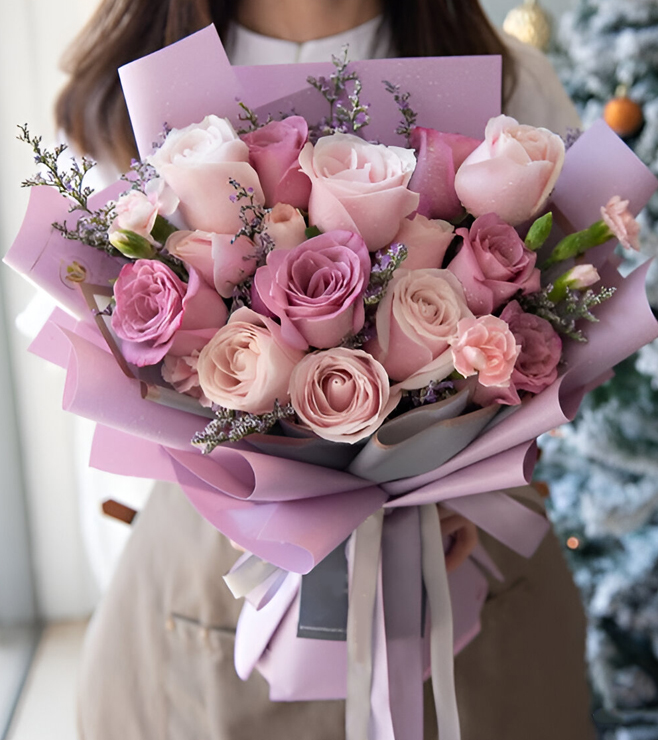 Pink Poetry Rose Bouquet, Emirati Women's Day Gifts