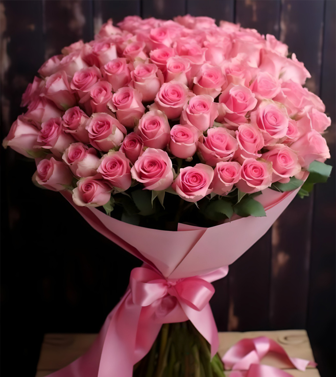 Rosy Dreams Pink Bouquet, Valentine's Day