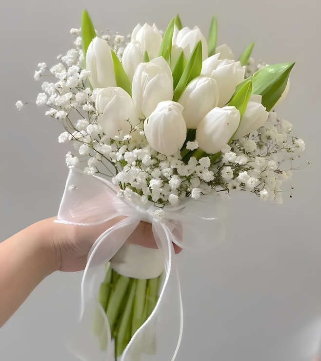 Snow Tulips Bouquet, New Year Gifts