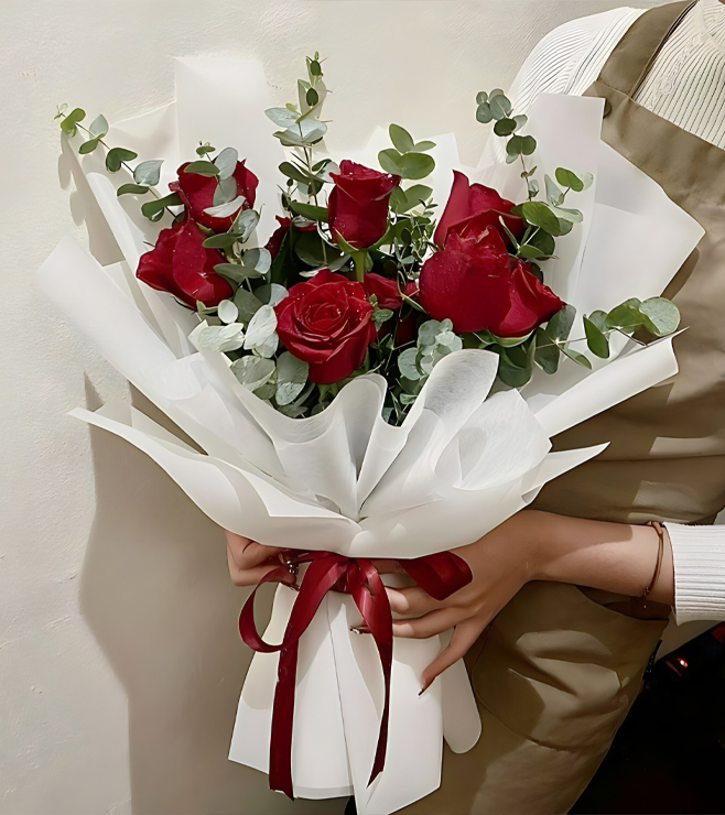 Vibrant Red Rose Bouquet