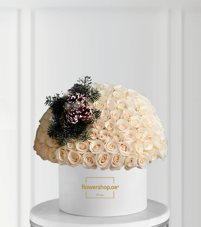 Winter Oasis Rose Hatbox