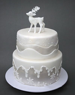 Pristine Silver Christmas Cake