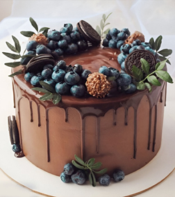 Blueberry Choco Drip Cake