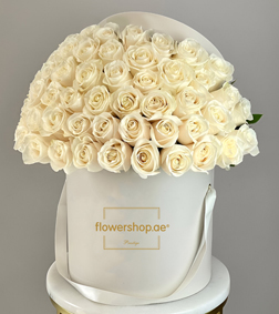 Father's Day White Rose Hatbox