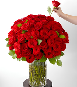 Bold Red Rose Arrangement