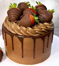 Dipped Strawberry Choco Cake