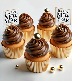 Chocolate New Year Cupcakes