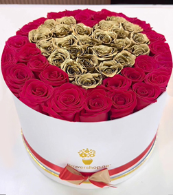 Heart of Gold Rose Hatbox