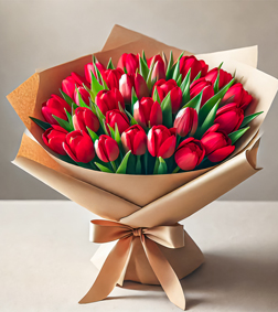 Crimson Tulips Bouquet