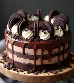 Oreo Topped Naked Cake