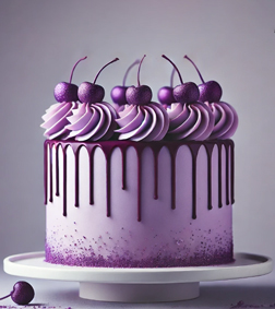 Purple Cherry Top Cake