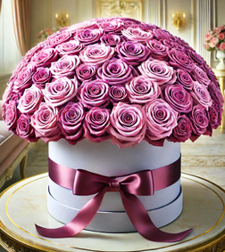 Purple Paradise Rose Hatbox