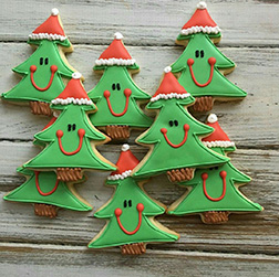 Happy Christmas Tree Cookies