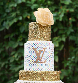 LV Inspired Tiered Cake