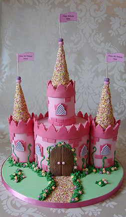 Pink Wonderland Castle  Cake 4