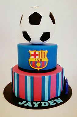 Barcelona FC Tiered Football Cake 1