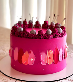 Bright Pink Artistic Cake