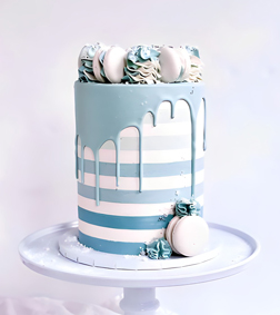 Cerulean Stripes Cake