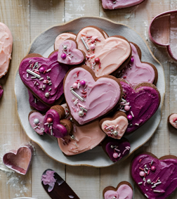 Charming Purple Hearts Cookies