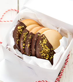 Choco Dipped Pistachio Cookies