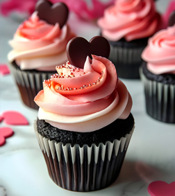 Cocoa Heart Cupcakes