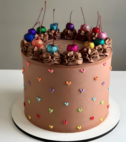 Colorful Cherry Chocolate Cake
