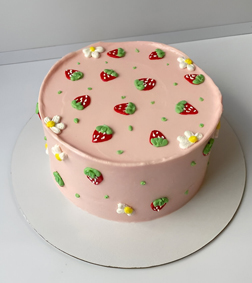 Cute Strawberry Pink Cake