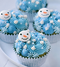 Frosty Snowman Cupcakes