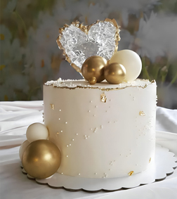 Gilded Romance White Cake