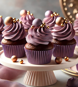 Gilded Violet Cupcakes