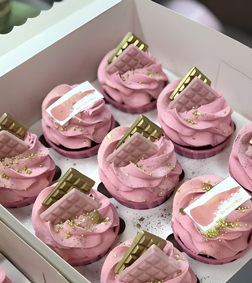 Golden Pink Elegance Cupcakes