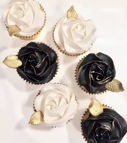 Golden Shimmer Rose Cupcakes