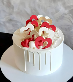 Heart Cascade Drip Cake